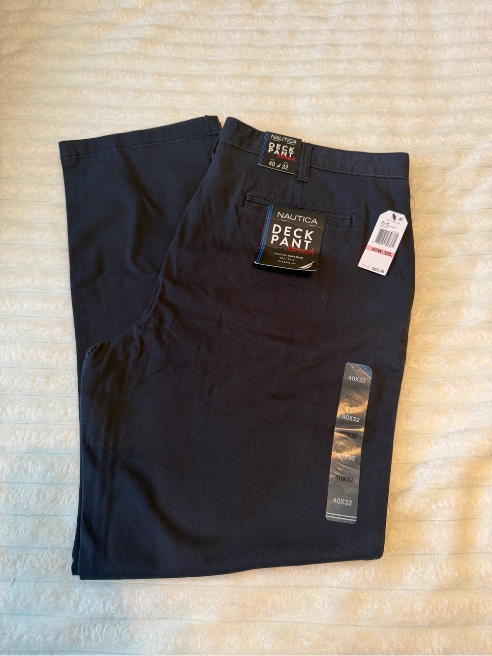 Nautica Navy Blue Deck Pant Stretch Chino